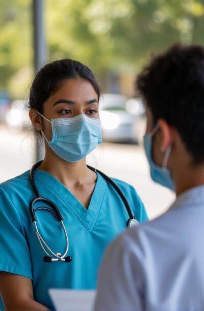 Médico realizando revisión preventiva a mujer tabasqueña